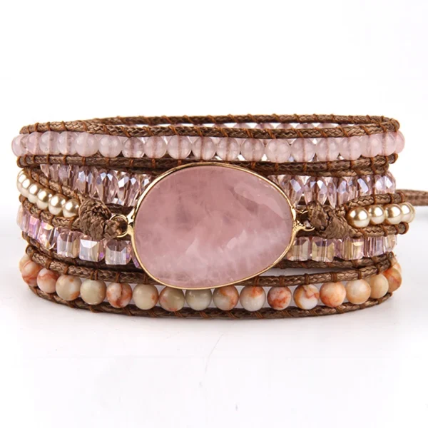 Fashion Handma Bohemian Women Jewelry Accessory Mixed Natural Stones Charm 5 Strands Wrap Bracelets Gift - Image 2