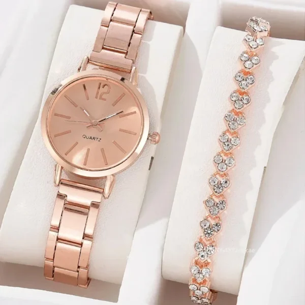 Ladies Fashion Simple Digital Alloy with Quartz Watch Bracelet 2pcs Set Luxury Women Simple Dial Ladies Watches Reloj Mujer - Image 5