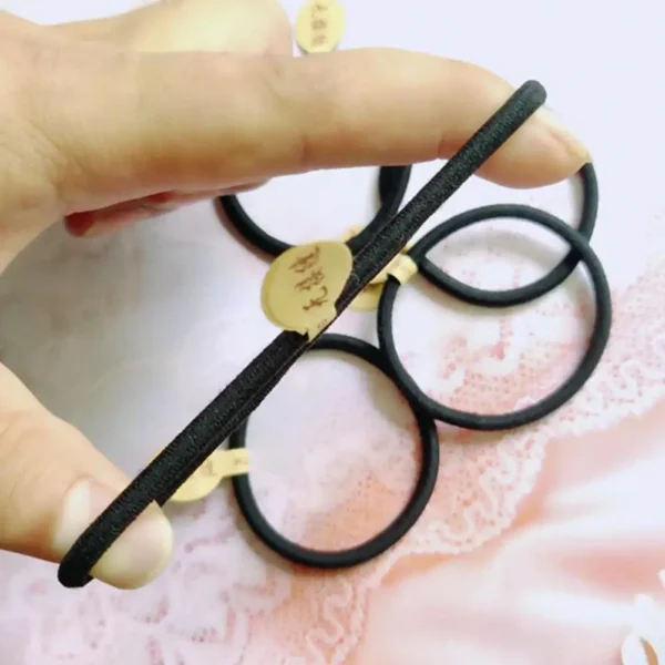 Practical Hair Ring Good Toughness Hair Accessories Durable Simple Black Girls Thin Thick Hair Ring - Image 4