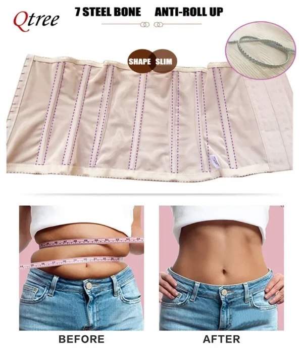 Qtree Dress Slimming Waist Trainer Belt Shapewear Women Belly Cincher Body Shaper Fat Compression Strap Girdles Firm Hook Corset - Image 6