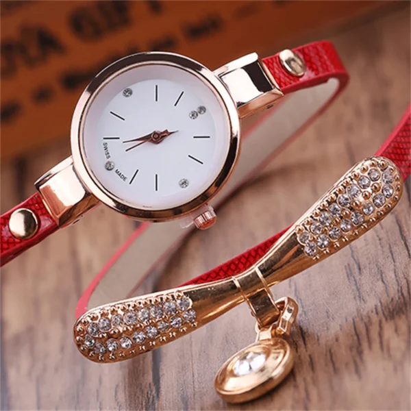 Women watch Fashion Multilayer Rhinestone Round Pendant Quartz Bracelet Wrist Watch montre femme Ladies Dress Watches Gif - Image 4