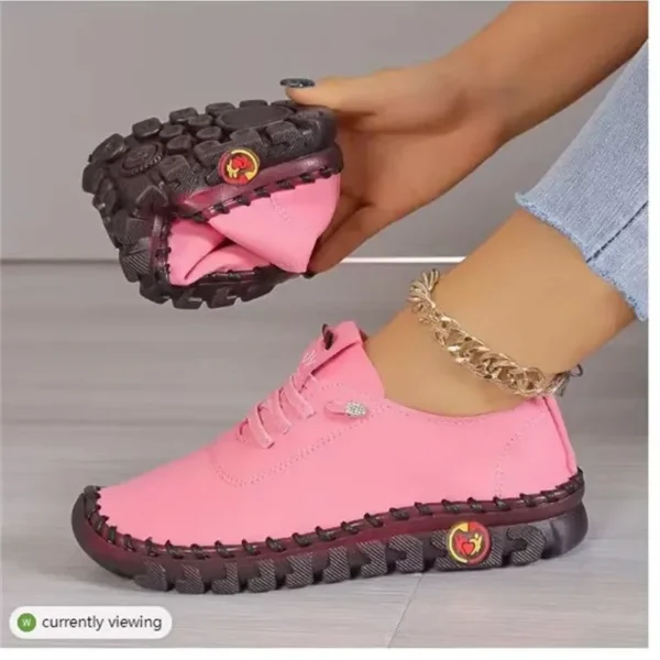 Sneakers Women Shoes Loafers Lace Up Leather Flat New Spring 2023 Casual comfortable Mom Shoe Mujer Zapatos Chaussure Femme - Image 5