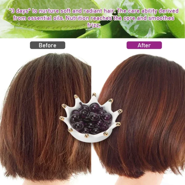 5Pcs Smooth Silky Hair Vitamin Capsule Keratin Complex Oil Hair Care Repair Damaged Hair Repair Serum Oil Anti Hairs Loss - Image 3