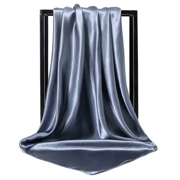 Luxury Brand Silk Scarf Women Satin Solid color Hijab Scarves Muslim Pareo Bandana Female Shawl Wrap Headband Foulard 90*90cm - Image 3