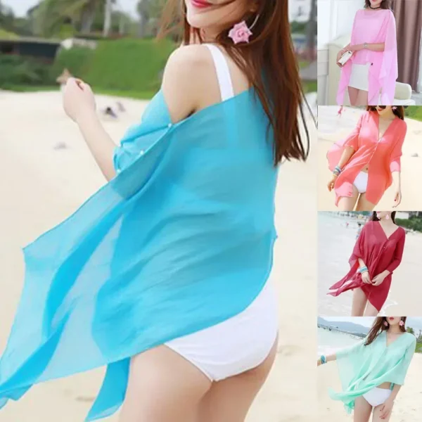 Swimwear Cover Up Accessories Breathable Cardigans Spare Parts Summer Sun Protection Tops Wear Womens 5 Colours - Image 6