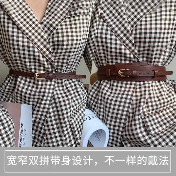 Dual -use Designer Belts For Women High Quality Knot Soft Leather Waistband Female Waist Wide Coat Corset Belt Cummerbunds - Image 3