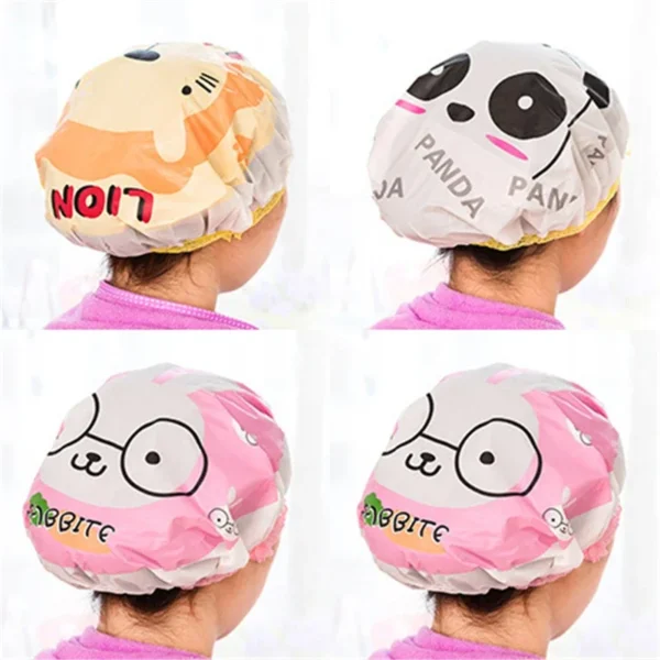 2043 fashion cute adorable cartoon series lace Waterproof Shower cap Korea shampoo cap