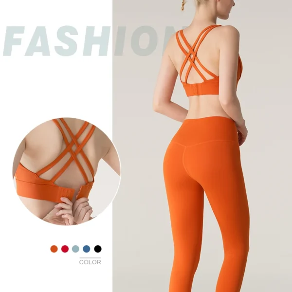 2 Piece Yoga Clothes Women's Tracksuit Athletic Wear Pilates Fitness Suit Gym Workout Push Up Clothes Sports Bra Leggings Suit - Image 2