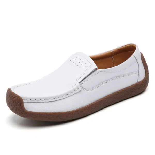 Genuine Leather Women's Casual Shoes Leisure Sneakers Women Luxury Brand Slip-on Loafers Female Soft Moccasins Zapatos De Mujer - Image 6