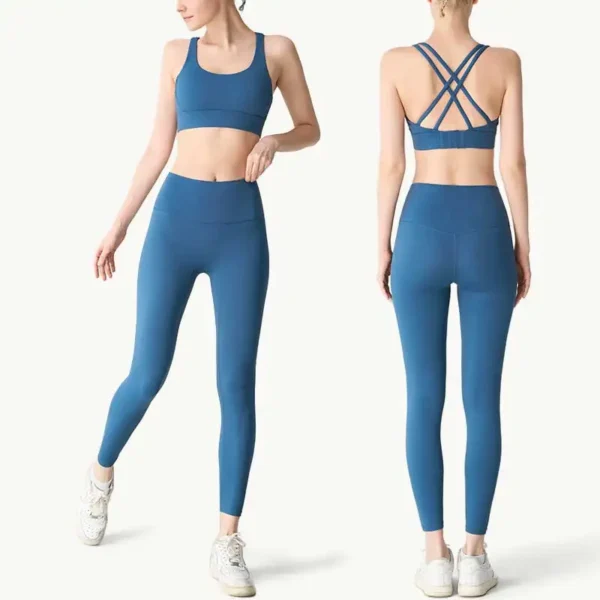 2 Piece Yoga Clothes Women's Tracksuit Athletic Wear Pilates Fitness Suit Gym Workout Push Up Clothes Sports Bra Leggings Suit - Image 5
