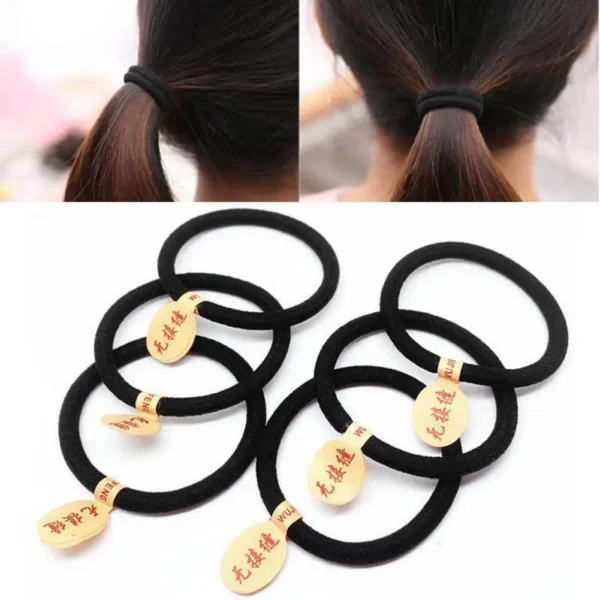 Practical Hair Ring Good Toughness Hair Accessories Durable Simple Black Girls Thin Thick Hair Ring - Image 5